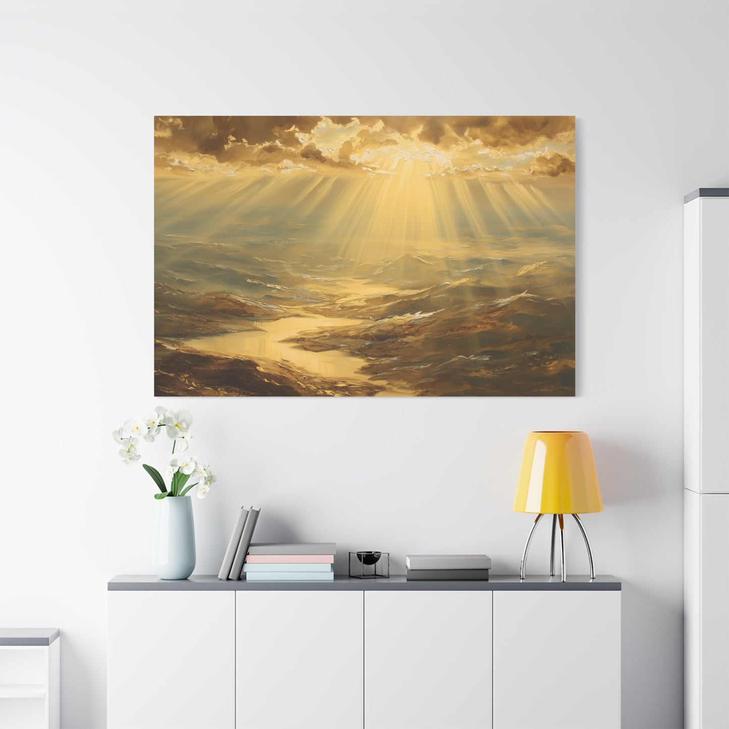 Sunshine Piercing Landscape Art - Canvas