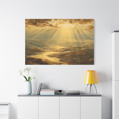Sunshine Piercing Landscape Art - Canvas