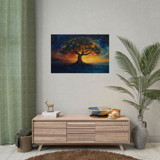 Colorful Star Tree - Premium Art Print