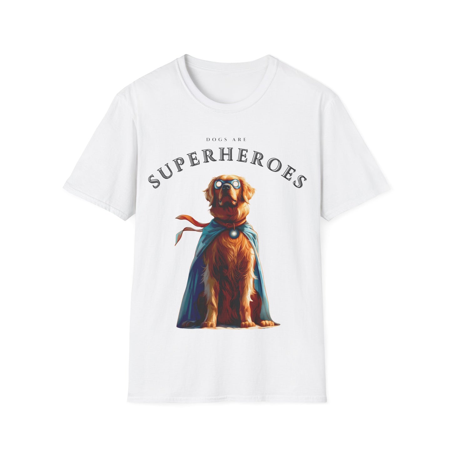 Dogs Are Superheroes: Golden Retriever, Unisex Softstyle T-Shirt