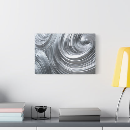 Silver Swirl Abstract Metallic Art - Canvas