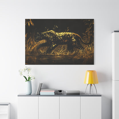 Gold Leaf Black Panther Animal Art - Canvas