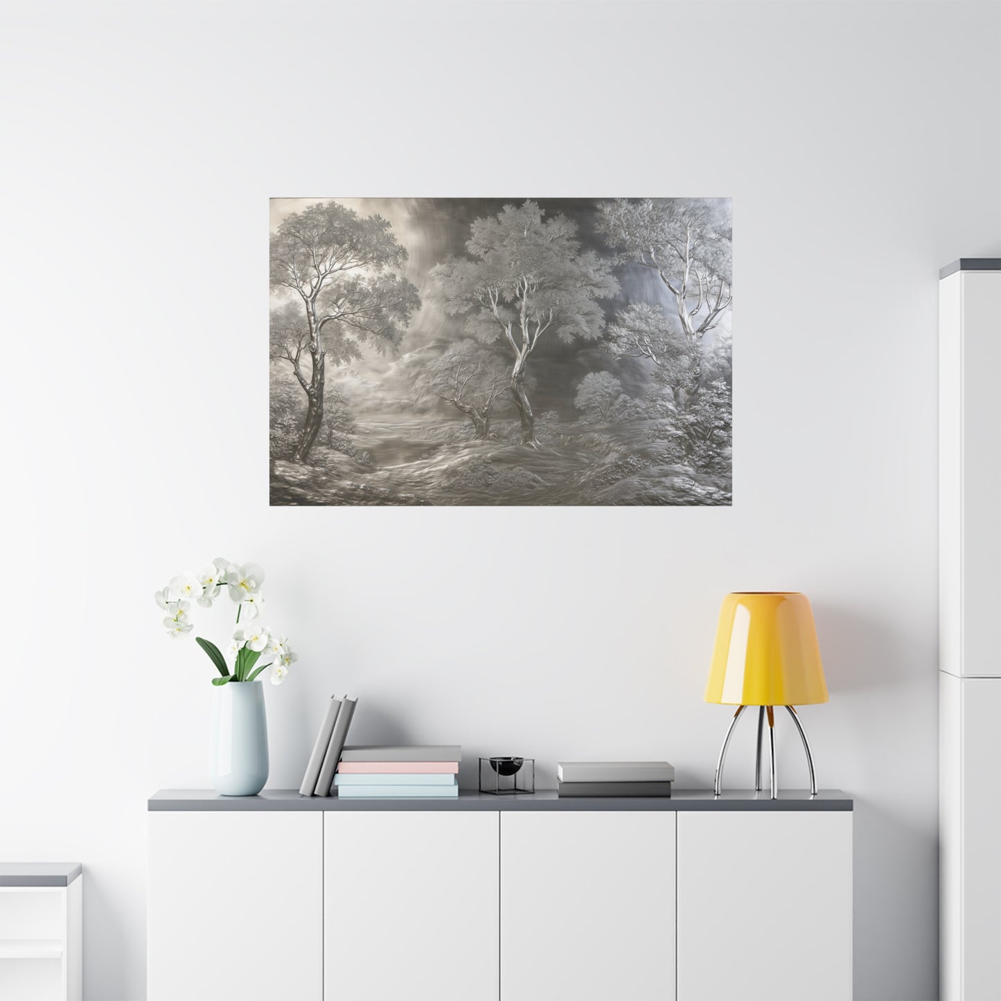 Silver Forest Landscape Art - Canvas