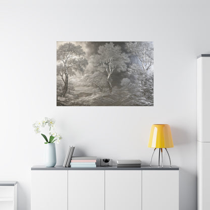 Silver Forest Landscape Art - Canvas