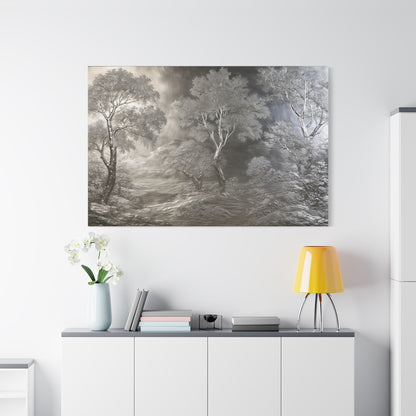Silver Forest Landscape Art - Canvas
