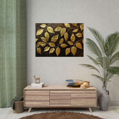 Gold Leaf Golden Leaves - Premium Art Print