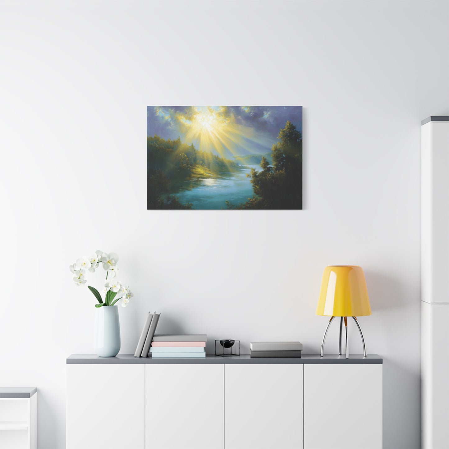 River and Forest Sunshine Art - Canvas