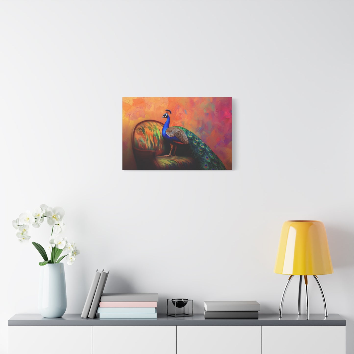 Peacock On A Fancy Chair - Canvas