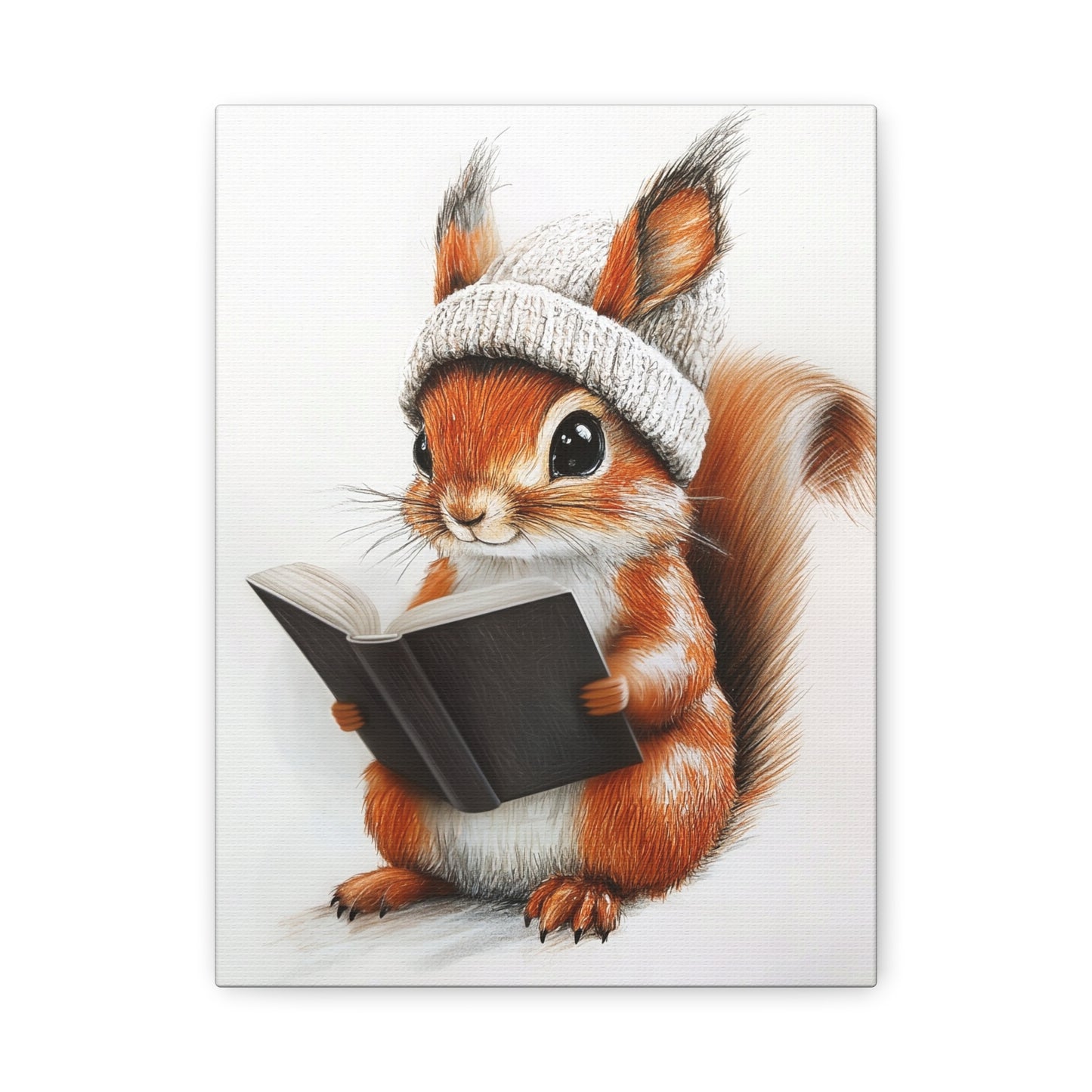 Intelligent Squirrel Reading A Book - Canvas