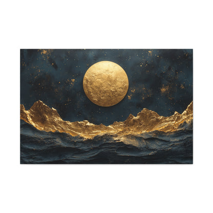 Gold Leaf Gold Moon Landscape - Canvas