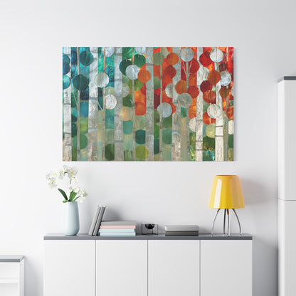Silver Nature Abstract Color Circle Art - Canvas