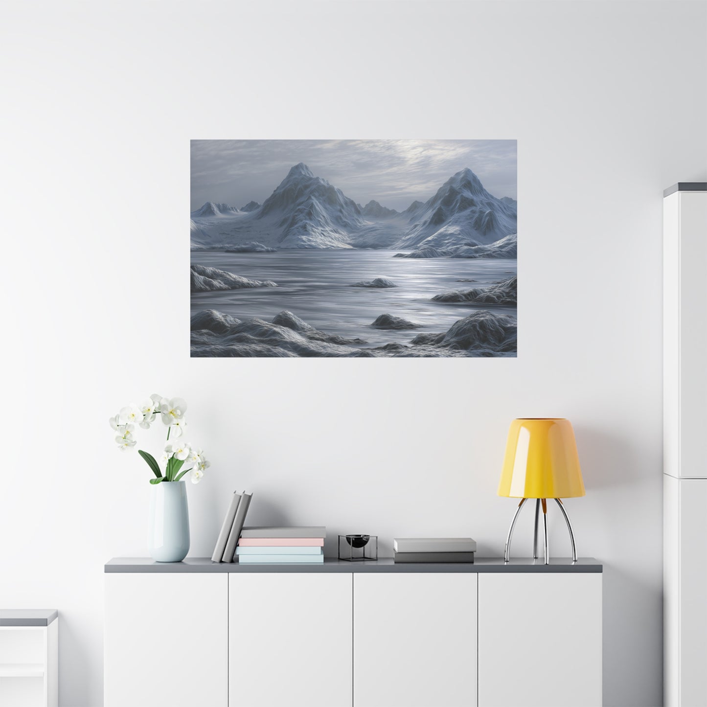 Serene Arctic Mountain Landscape - Canvas