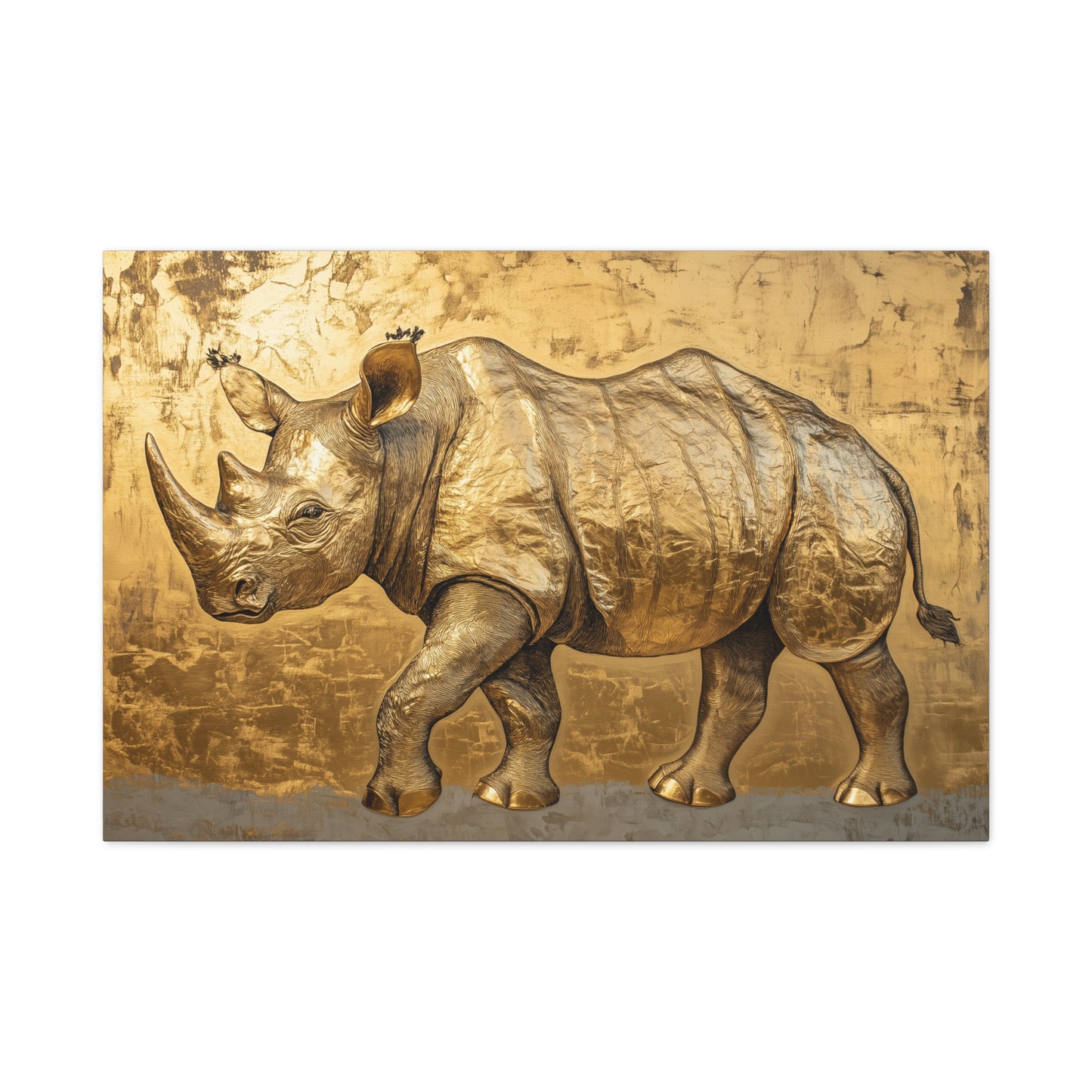 Gold Leaf Rhino - Canvas