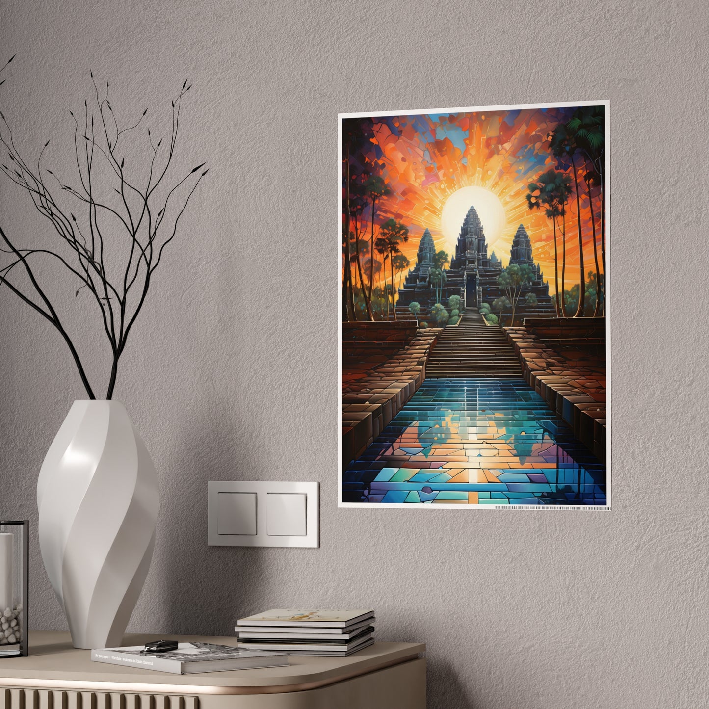 Mosaic Angkor Wat Glossy Art Print