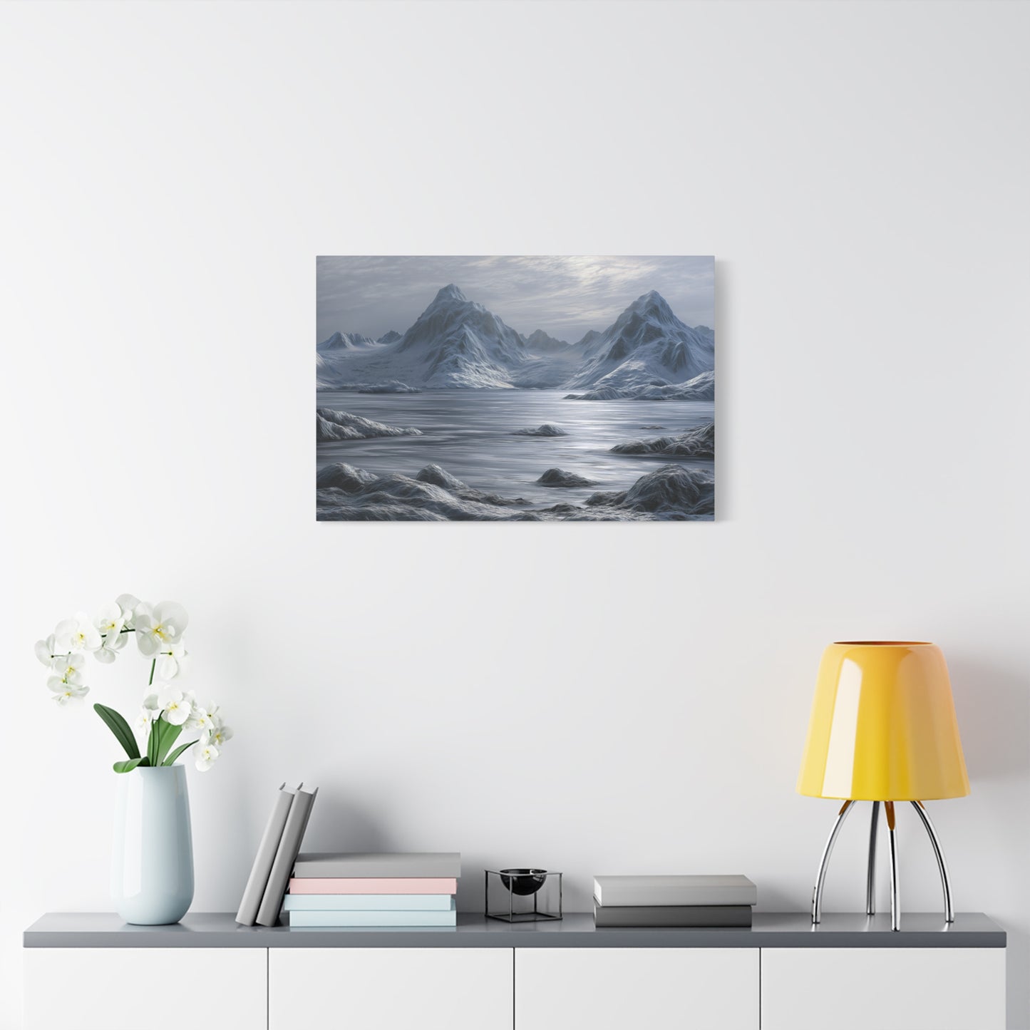 Serene Arctic Mountain Landscape - Canvas