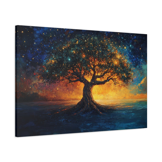 Colorful Star Tree - Canvas