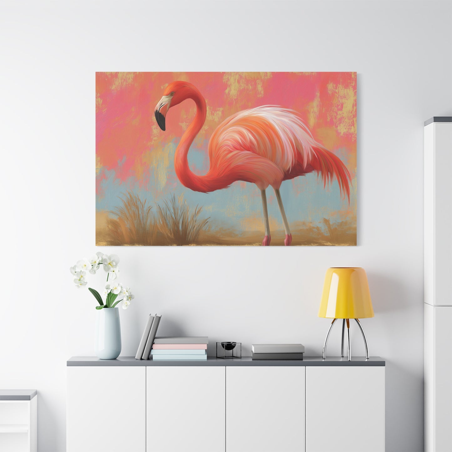 Pink Flamingo Art - Canvas