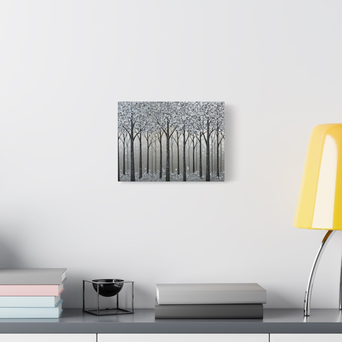 Silver Winter Forest Art - Canvas