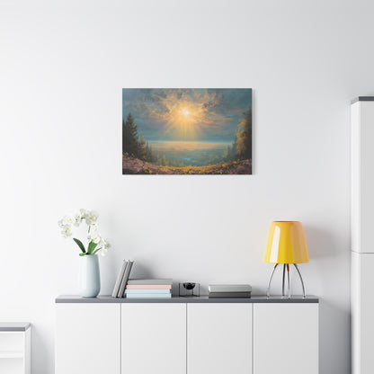 Sunlight Through Clouds Nature Art - Canvas