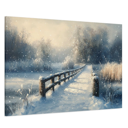 The Snow Bridge Of Nostalgia Canvas Art