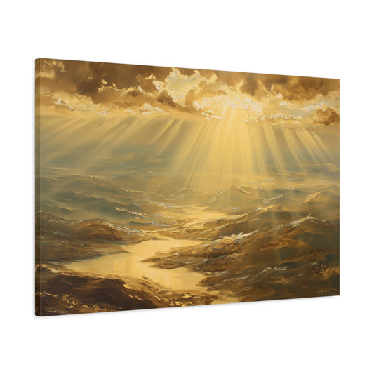 Sunshine Piercing Landscape Art - Canvas