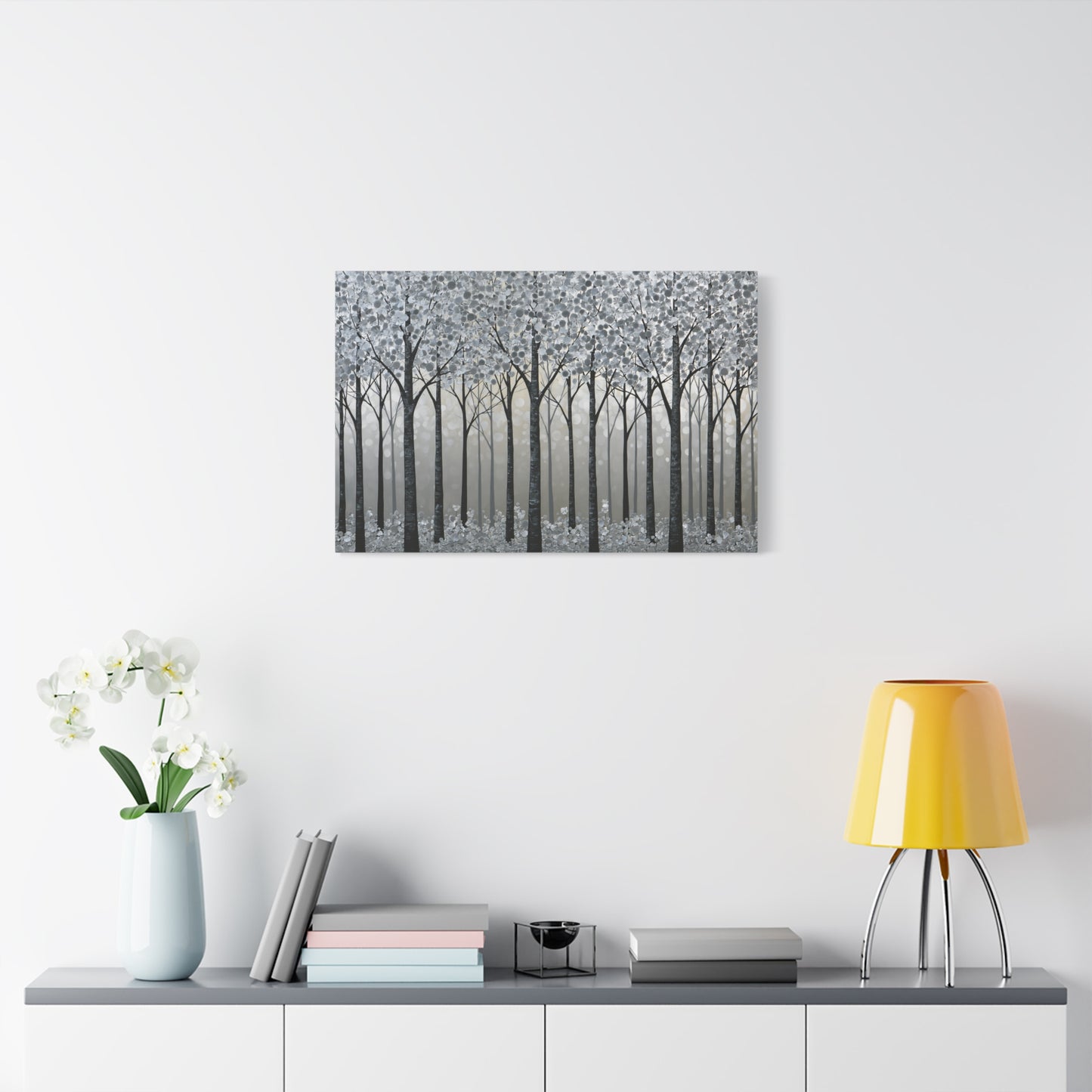 Silver Winter Forest Art - Canvas