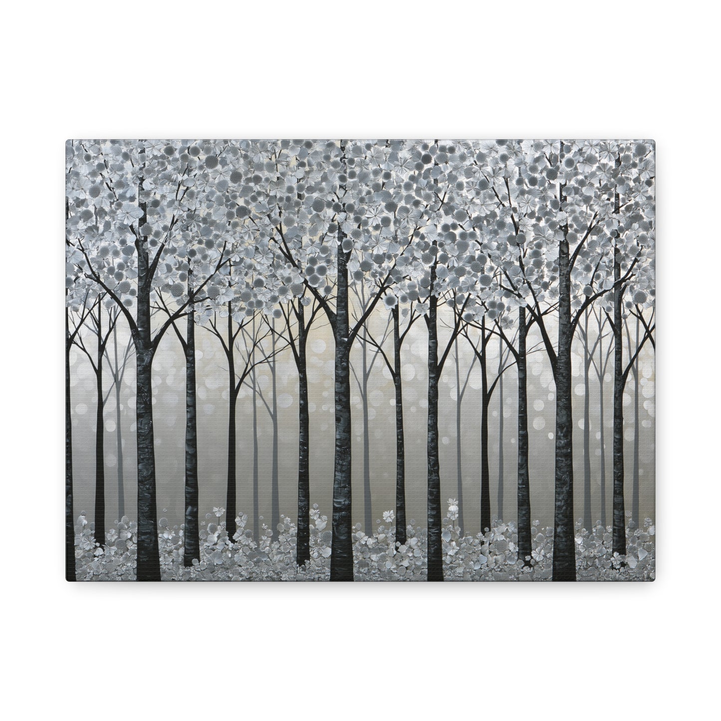 Silver Winter Forest Art - Canvas