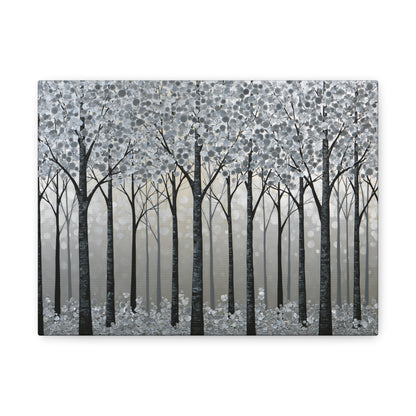 Silver Winter Forest Art - Canvas