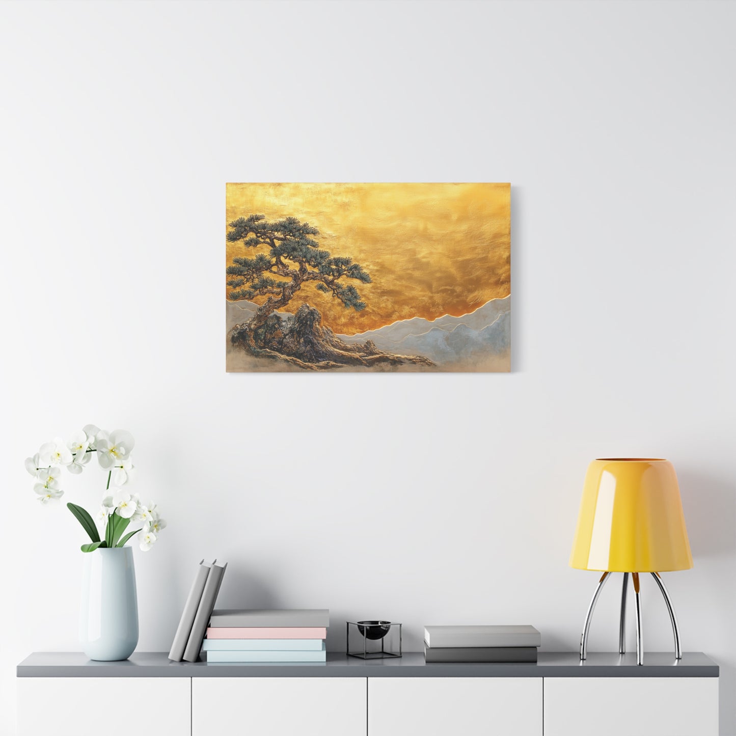 Gold Leaf Elegant Bonsai Tree - Canvas