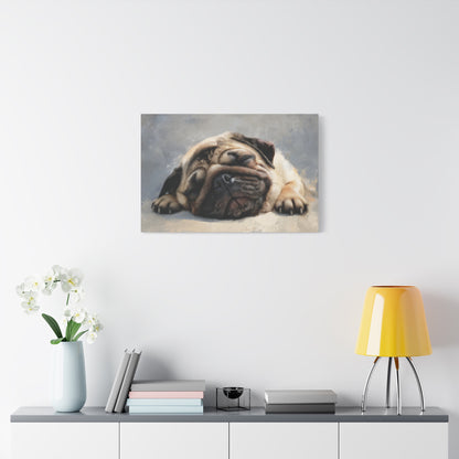 Sleeping Pug Art - Canvas Wall Decor