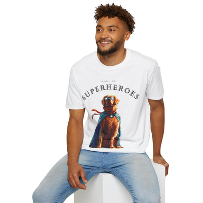 Dogs Are Superheroes: Golden Retriever, Unisex Softstyle T-Shirt