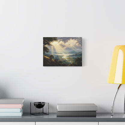 Sun Breaking Through Clouds Nature Art - Canvas