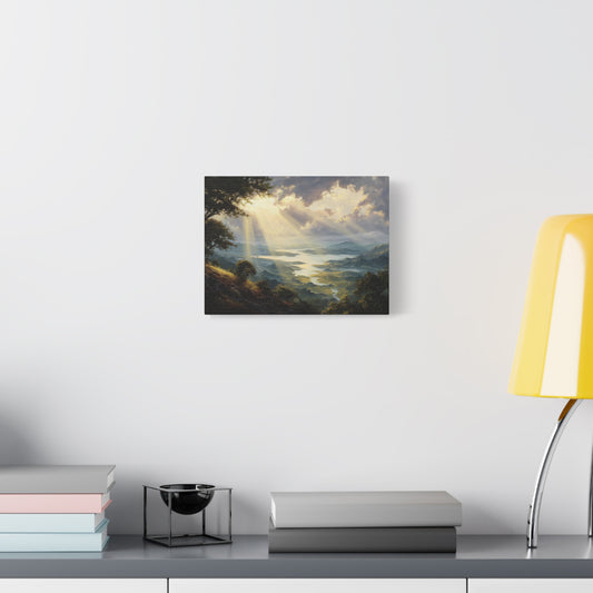 Sun Breaking Through Clouds Nature Art - Canvas