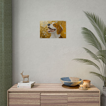 Gold Leaf Beagle - Premium Art Print