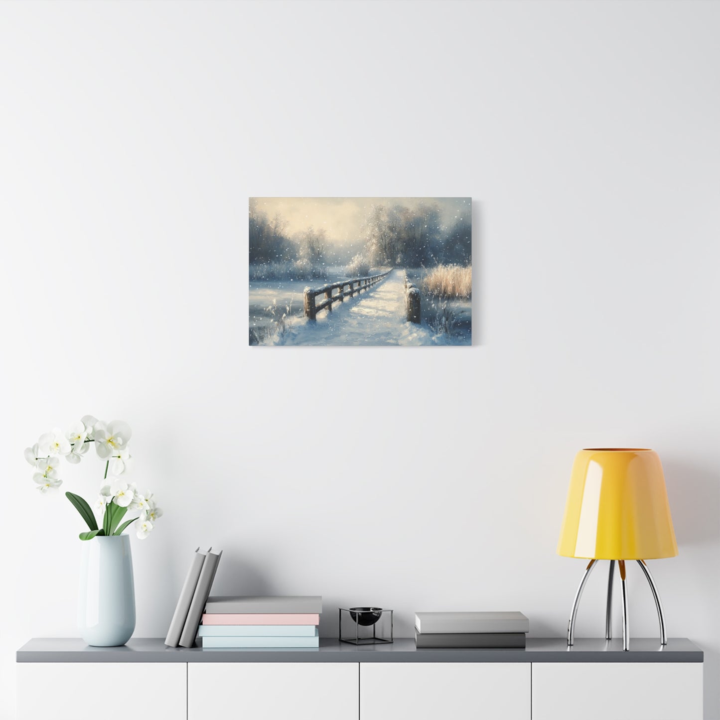 The Snow Bridge Of Nostalgia Canvas Art