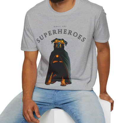 Dogs Are Superheroes: Rottweiler, Unisex Softstyle T-Shirt