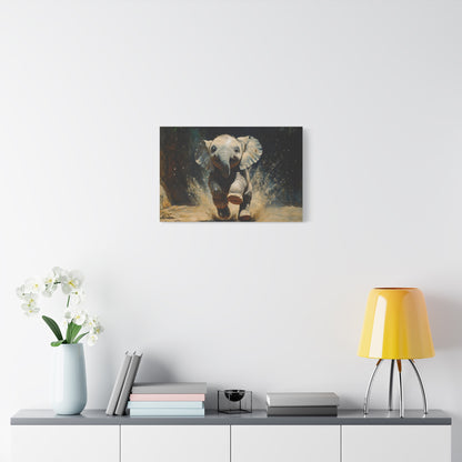 The Playful Elephant Calf Canvas Art