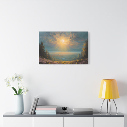 Sunlight Through Clouds Nature Art - Canvas