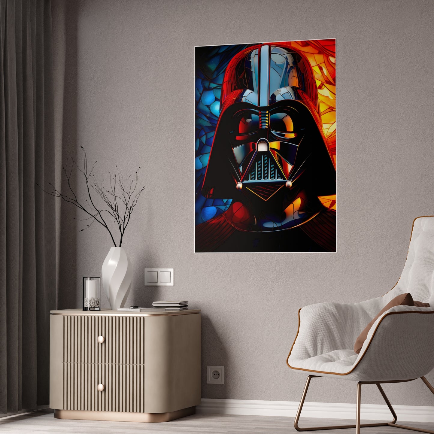 Vader's Battle Of Light And Dark Glossy Art Print