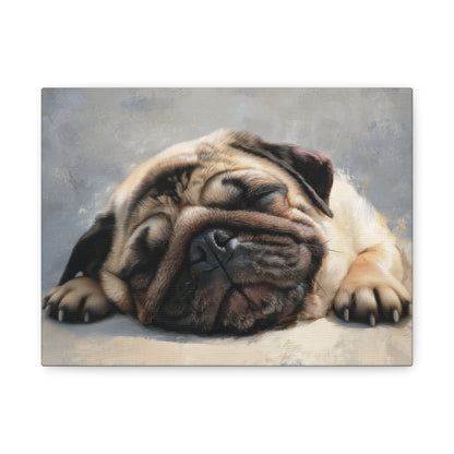 Sleeping Pug Art - Canvas Wall Decor