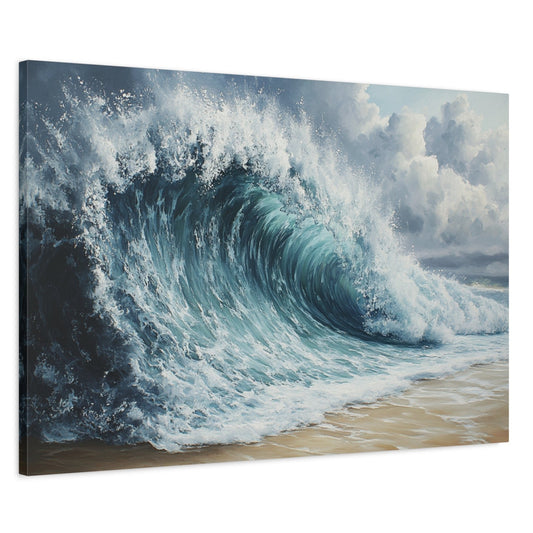 A Wave Crashes Canvas Art