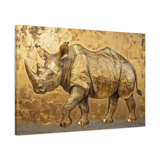 Gold Leaf Rhino - Canvas