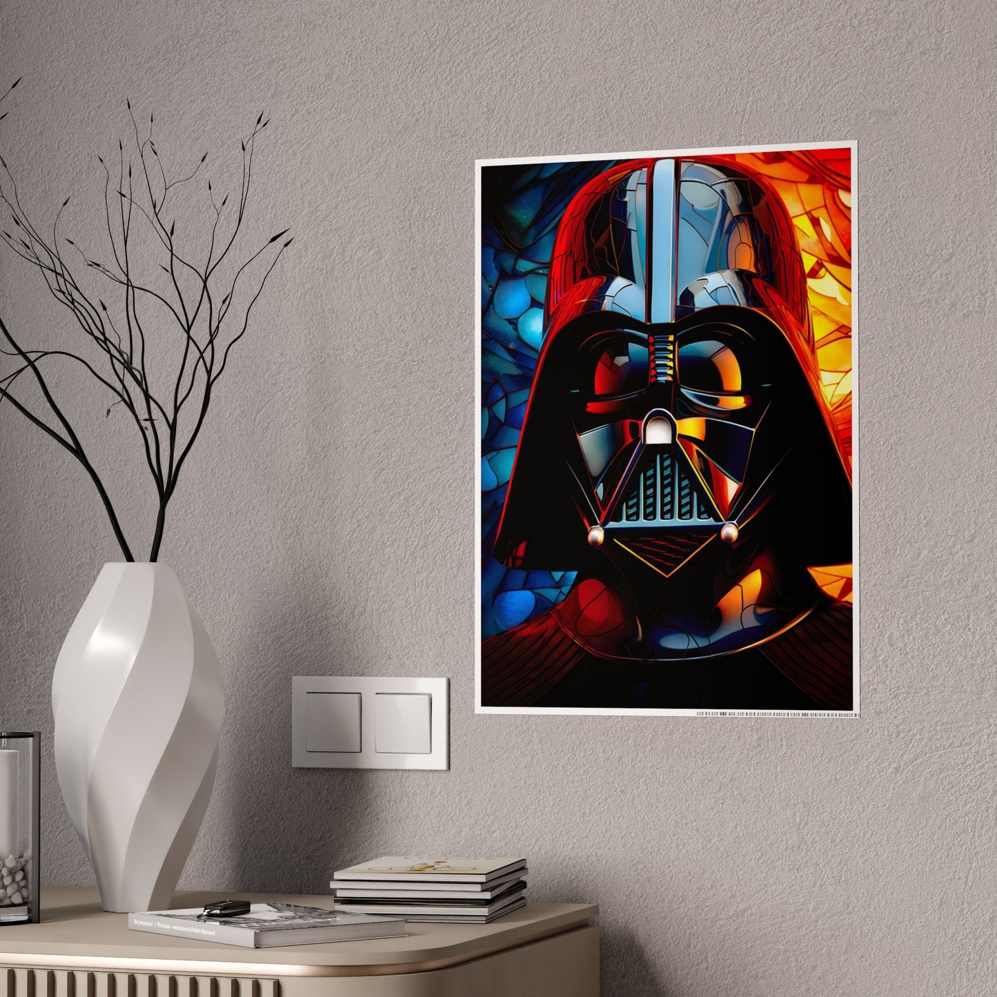 Vader's Battle Of Light And Dark Glossy Art Print