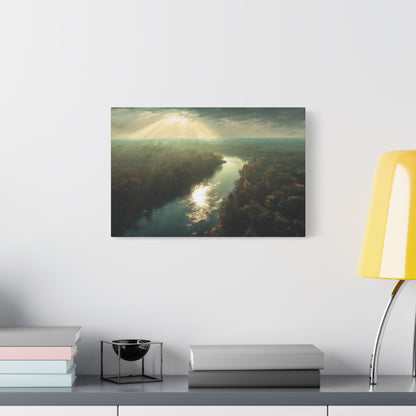 Beautiful Aerial River And Forest View - Canvas