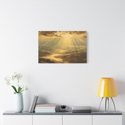 Sunshine Piercing Landscape Art - Canvas