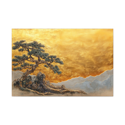 Gold Leaf Elegant Bonsai Tree - Canvas
