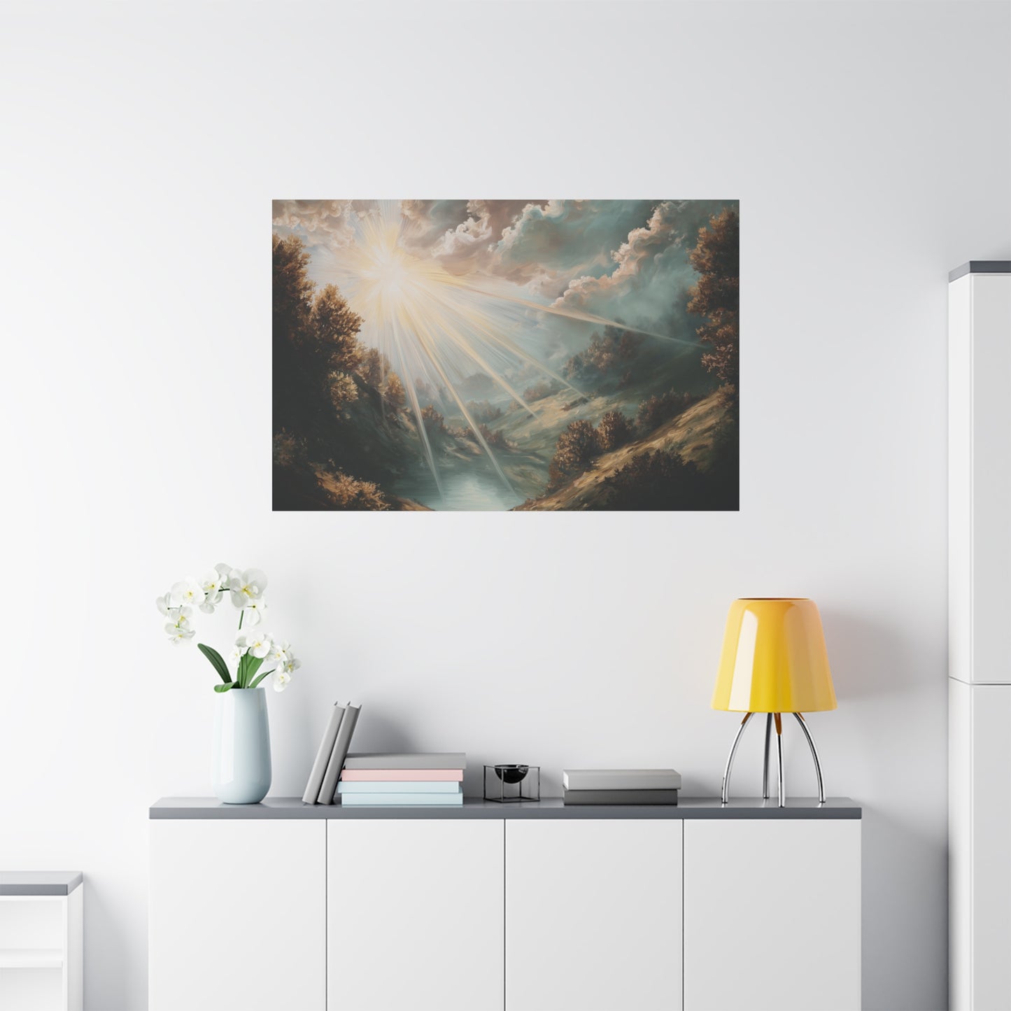 Sunshine River Landscape Art - Canvas