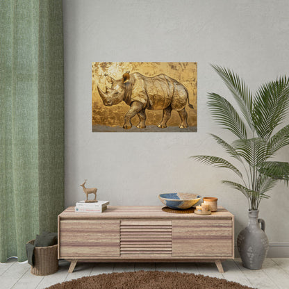 Gold Leaf Rhino - Premium Art Print