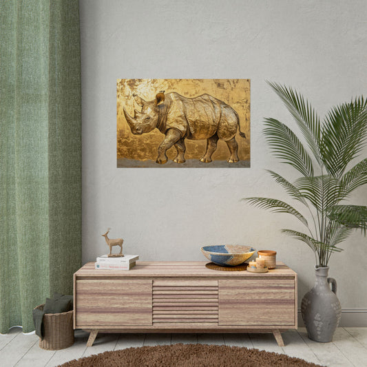 Gold Leaf Rhino - Premium Art Print