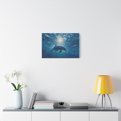 Sunlit Dolphin Underwater Art - Canvas